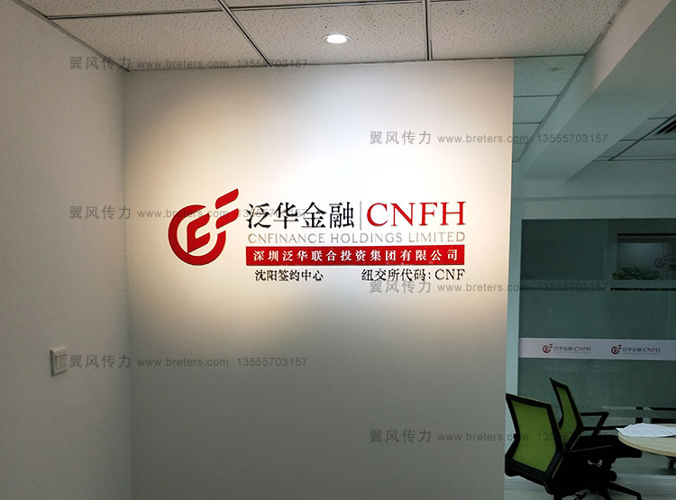 泛华金融logo墙设计安装