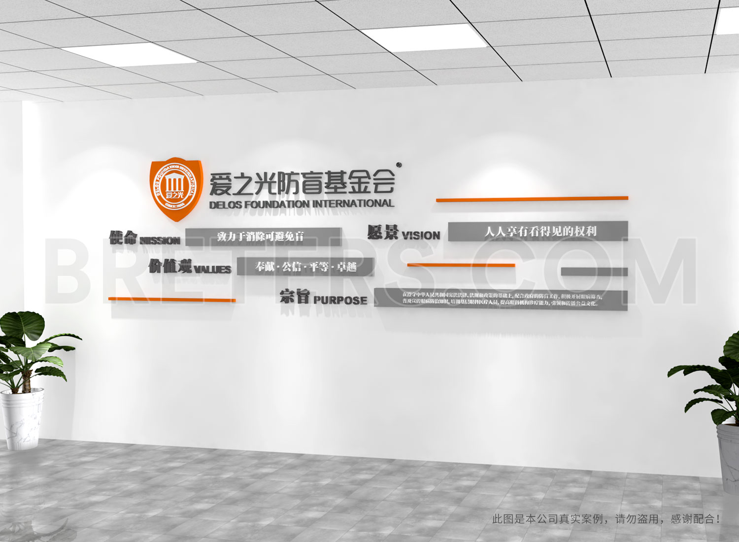 爱之光防盲基金会文化墙